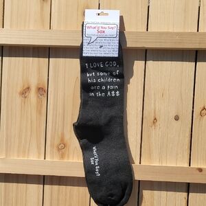 NWT Foozy's Unisex What'd You Say? Sox Black Novelty Socks